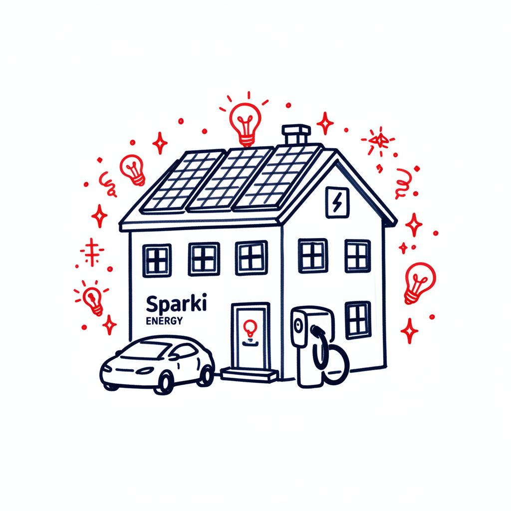 Maison équipée Sparki avec panneaux solaires et borne de recharge